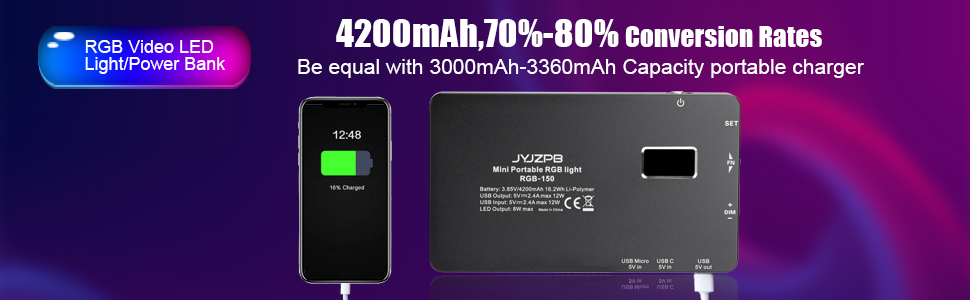 power bank rgb light panel rgb led light rgb led video light camera led light led light camera