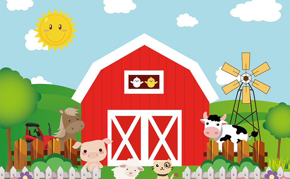 Amazon Com Allenjoy 7x5ft Cartoon Farm Animals Photography
