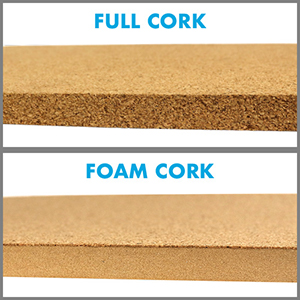 full cork vs foam cork board difference lightweight