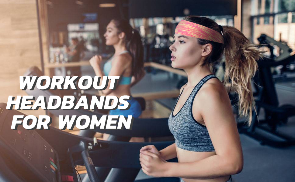 Workout Headbands for Women Non Slip - Sweat Wicking Hair Bands for Yoga Fitness Sports Running,Elastic,Fits All Head Sizes and Under Helmets 9 11