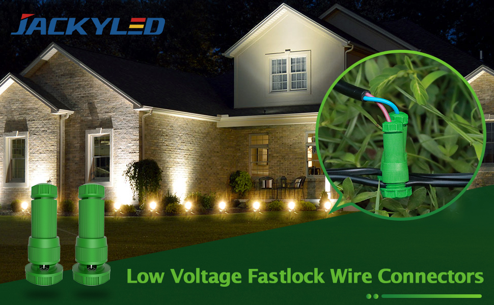 JACKYLED 12 Pack Low Voltage Landscape Lighting Cable Connectors, Outdoor Waterproof 1216 Gauge