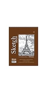 BAZIC 30 Sheets 9" X 12" Top Bound Spiral Premium Sketch Pad