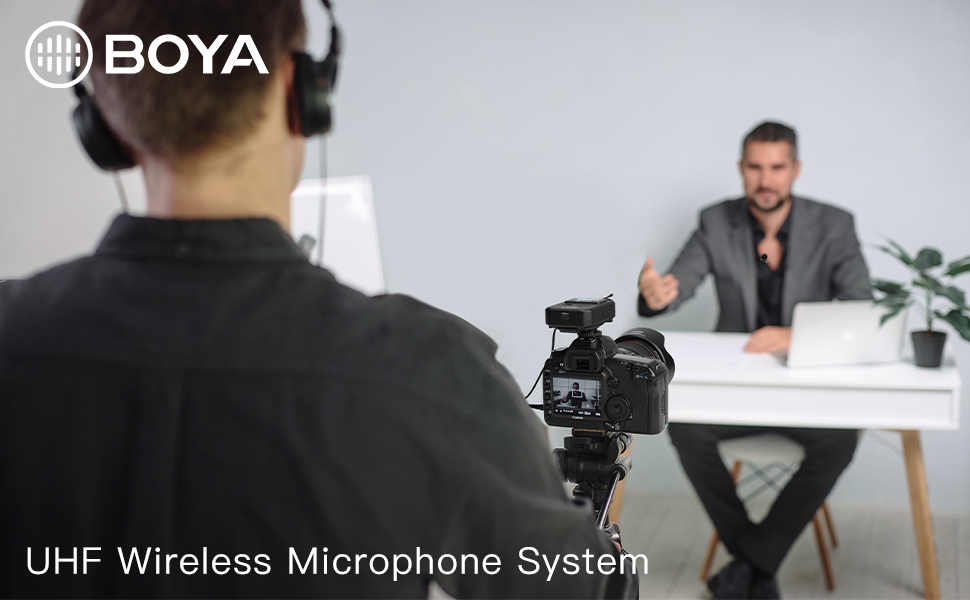 boya uhf wireless lavalier microphone system
