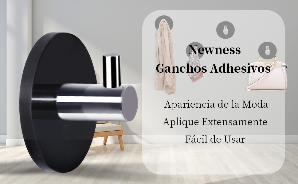 Newness 4 Piezas Ganchos Autoadhesivos, Ganchos Adhesivos ...