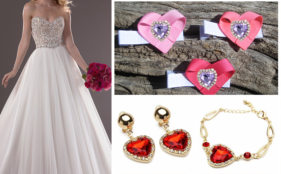 Heart Rhinestones 20pcs Sew on Rhinestones Buttons