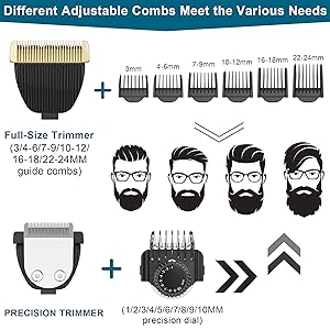 Selective Trimming Comb Attachments