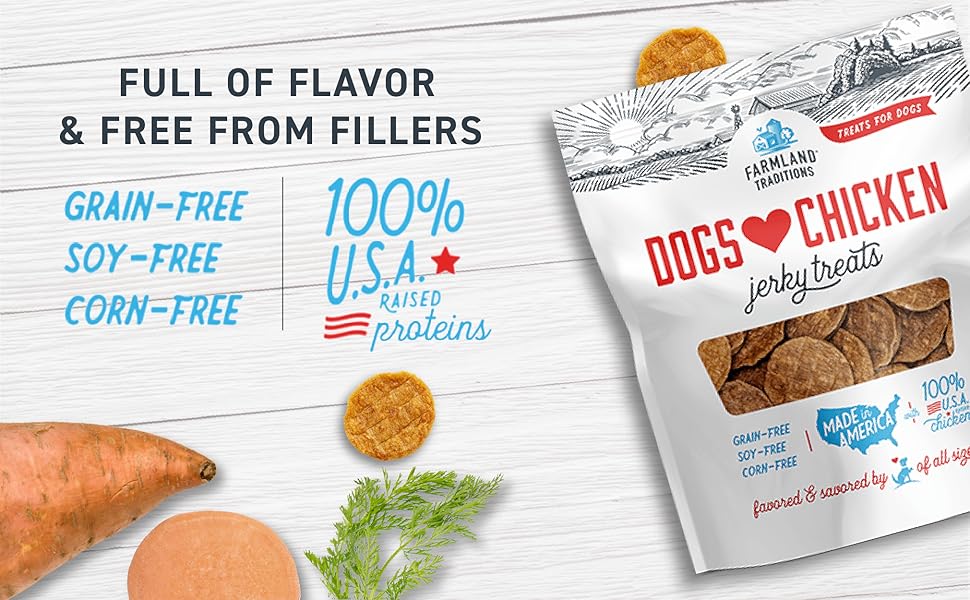dog treat food puppy chicken free jerky grain wellness large usa beef natural made chew training