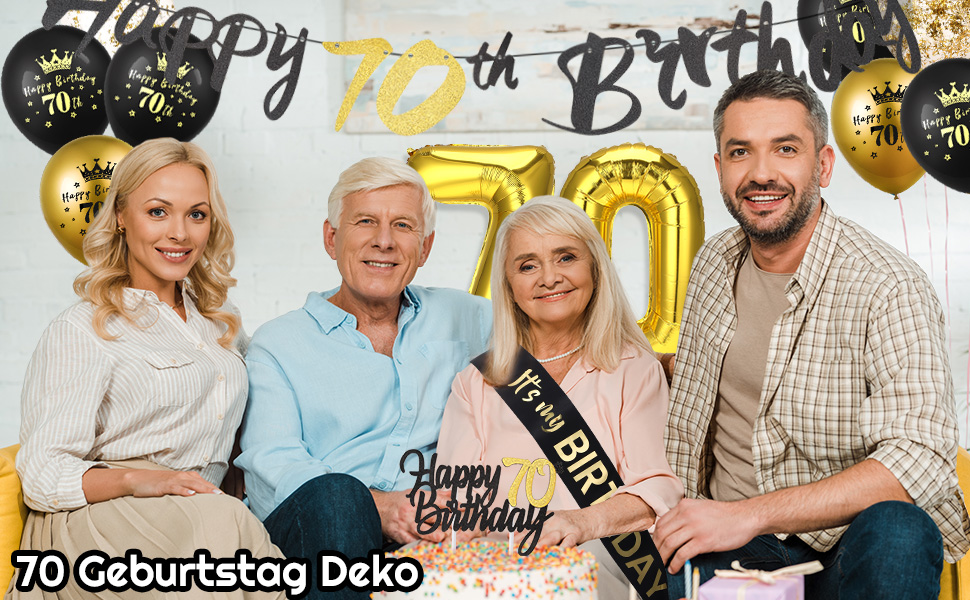 Camptrip 70 Geburtstag Deko Luftballons 70. Geburtstag Deko Schwarz