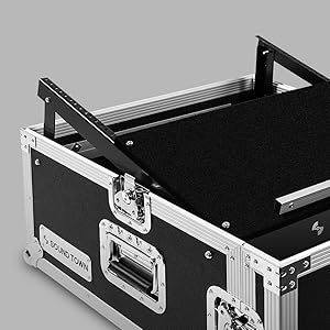 Sound Town STMR-4U 4U (4 Space) PA/DJ Road/Rack ATA Case with 13U Slant Mixer Top