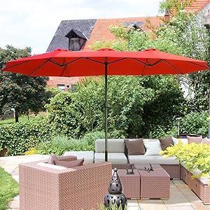 Amazon Com Aecojoy 15x9ft Outdoor Patio Umbrella Double Sided