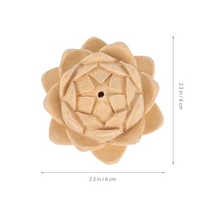 Amazon.co.jp: GARVALON つげ蓮の飾り 小さな彫られた蓮 木彫り