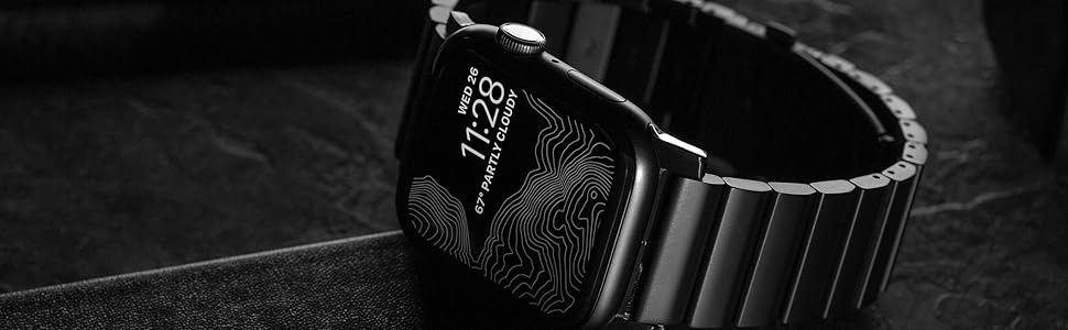 Nomad Steel Band for Apple Watch 44mm 42mm Black Hardware