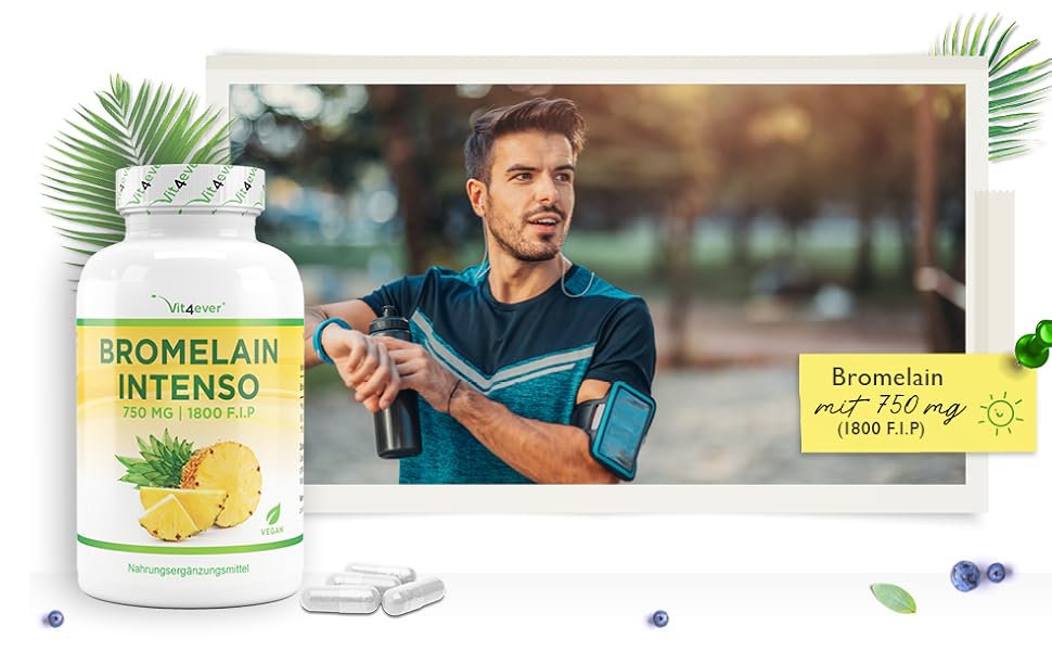 Bromelain Intenso, 750 mg (1800 F.I.P), 120 Gastric JuiceResistant