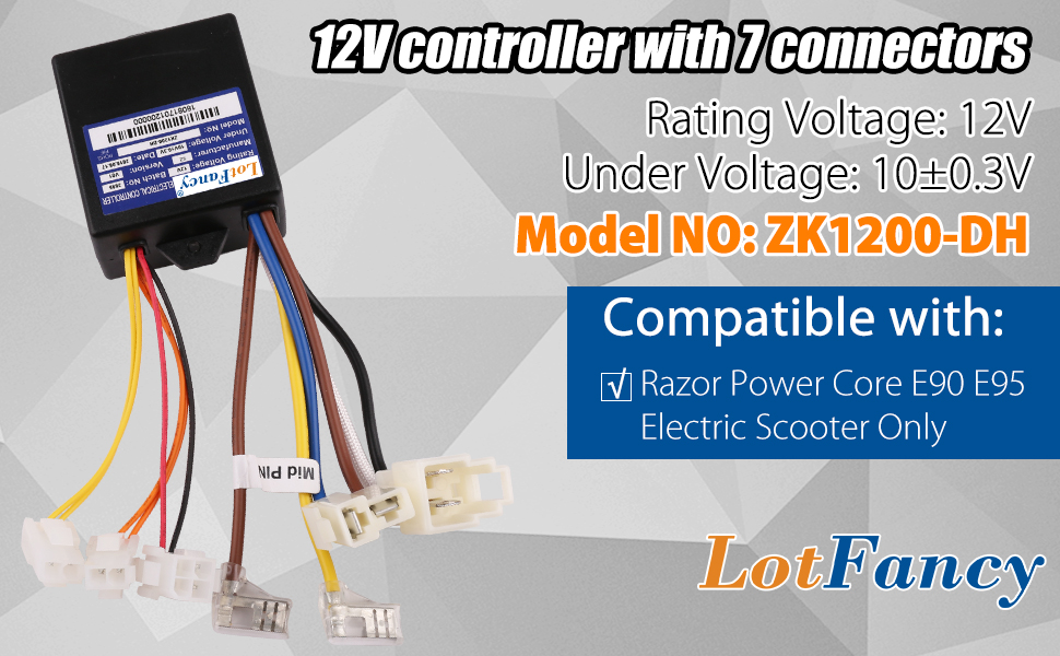 LotFancy Controlador de 12 V con 7 conectores para Razor