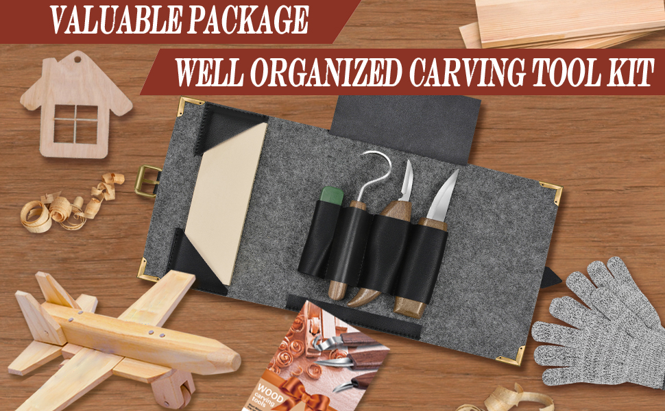 Wood Whittling Kit, 8 Pcs Wood Carving Tools for