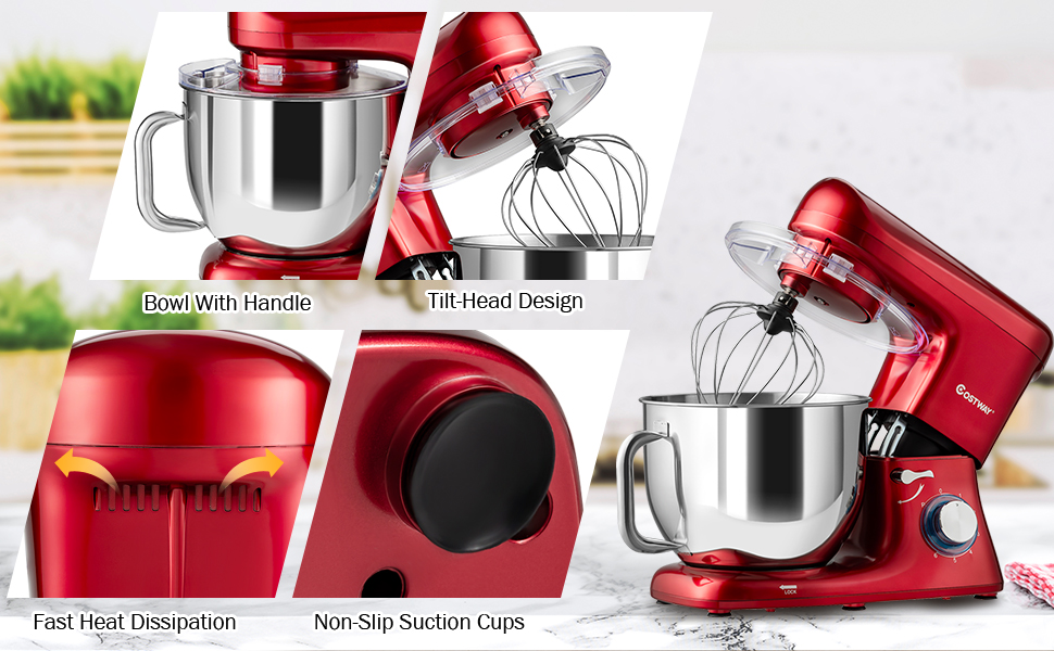 COSTWAY Stand Mixer, 1400W Food Mixers with 7L Stainless Steel Bowl