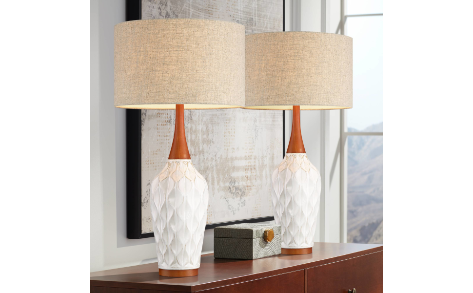 360 Lighting Rocco Mid Century Modern Table Lamps Set of 2 30" Tall