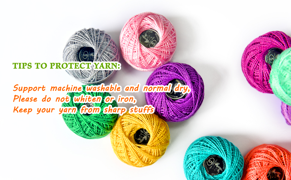 Crochet Thread Cotton Yarn Threads Balls 35 Balls Popular Rainbow Colors of Size 5