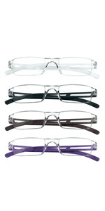 4 Pairs Reading Glasses, Blue Light Blocking Glasses, Computer Reading Glasses for Women Men