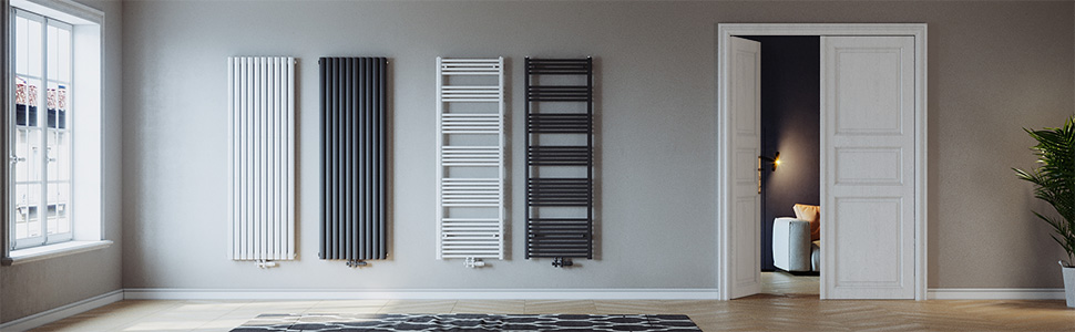 ELEGANT Radiador de Diseño Horizontal Antracita,Radiador Agua ...