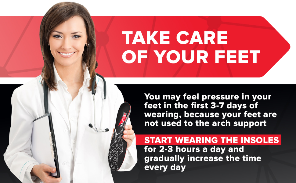 Plantar Fasciitis Arch Support Insoles for Men and Women Shoe Inserts