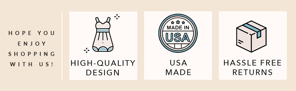 high quality design, usa made, hassle free returns