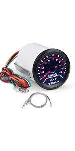 EGT Exhaust Gas Temperature Gauge 200-1200 Celsius Kit 2-1/16" 52mm for Car Truck Vehicle Automotive