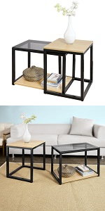 Tables Basses Gigognes - Set De 2 - Lot De 2 Tables D'appoint Empilables FBT42-N SoBuy® 21 Tables Basses Gigognes - Set De 2 - Lot De 2 Tables D'appoint Empilables FBT42-N SoBuy® -VIDAXL || Songmics Soldes