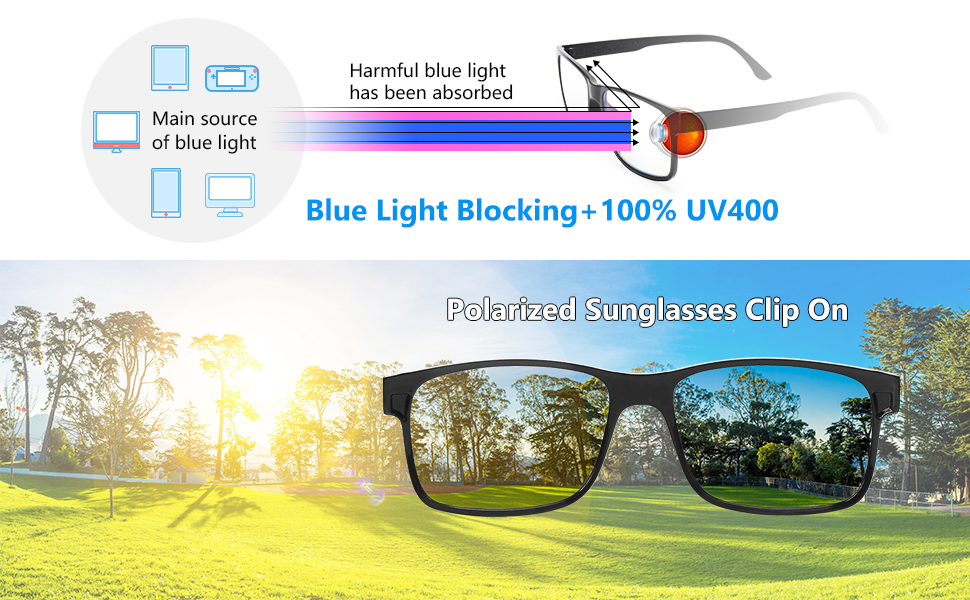 Livho[2 Functions] Blue Light Blocking Computer Glasses