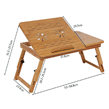 Laptop table, side table, notebook table, bamboo bed table