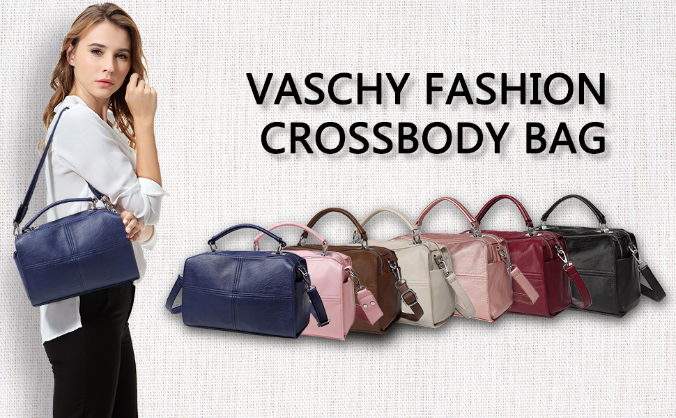Crossbody Bags for Women, VASCHY Vegan Leather Top Handle Satchel Handbag Fashion