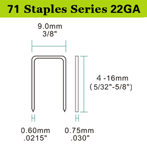 Meite 22 Gauge 3 8 Inch Crown 304 Stainless Steel Staples With 1 4 Inch Leg Similar To Senco C And 71 Series 10 0 Per Box 1 Box Amazon Com