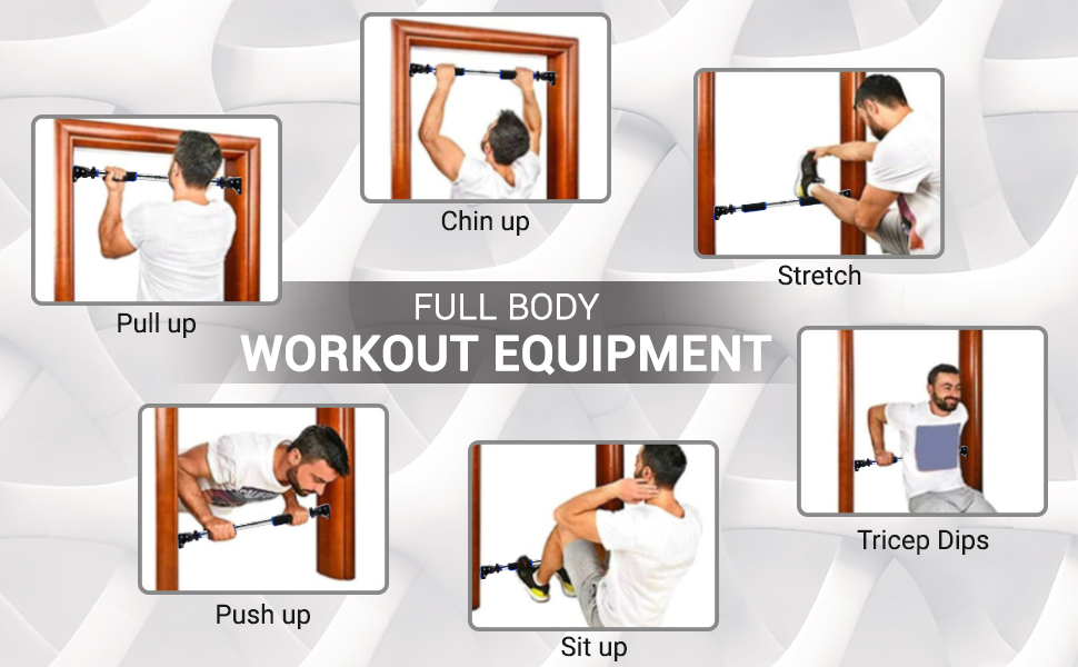 ROMIX Pull Up Bar, Adjustable No Screw Installation Doorway Chin Up Bar