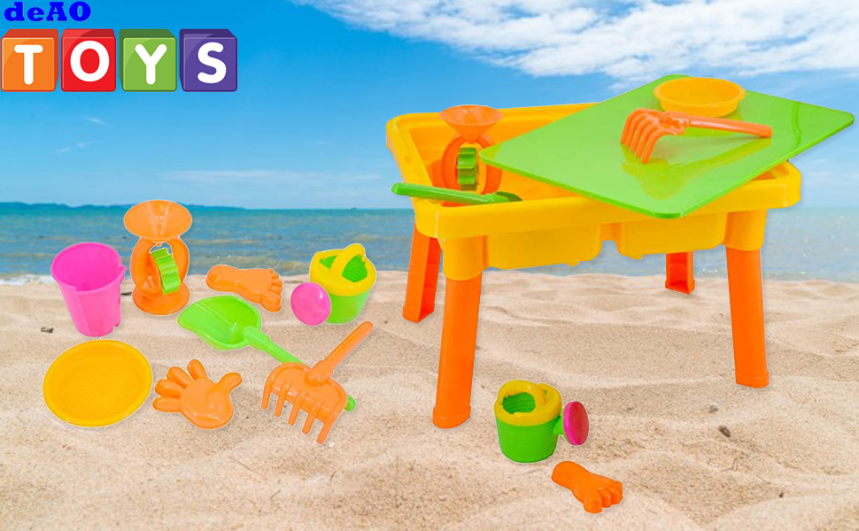 deAO Basic Sand and Water Table with Lid for Toddlers Including