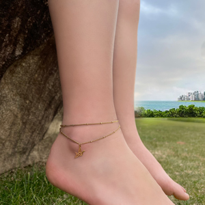 Seagulls Gold Plated Layered Anklets