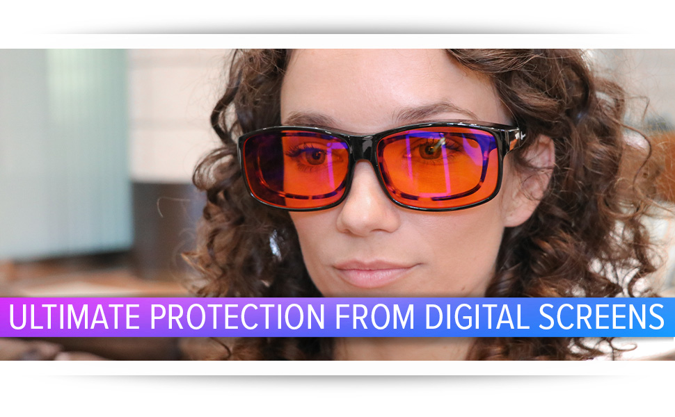 Fitover Blue Light Blocking Glasses - Goes Over Most Prescription Glasses