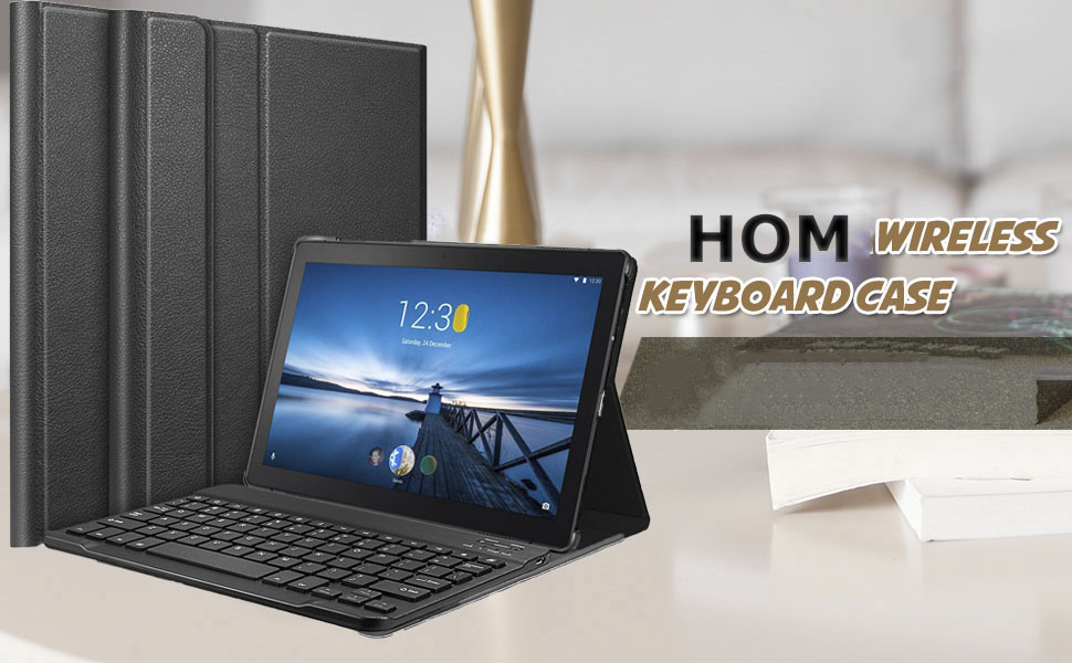 HOM 3 Fold Wireless Bluetooth Keyboard Stand with Detachable Tablet