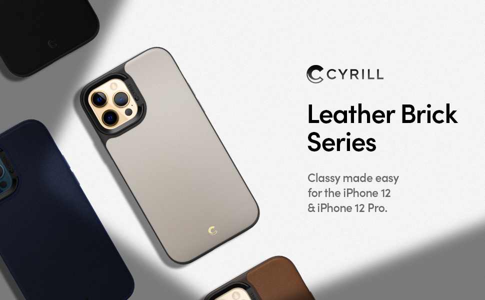 Spigen Cyrill Leather Brick Back Cover Case Compatible with iPhone 12