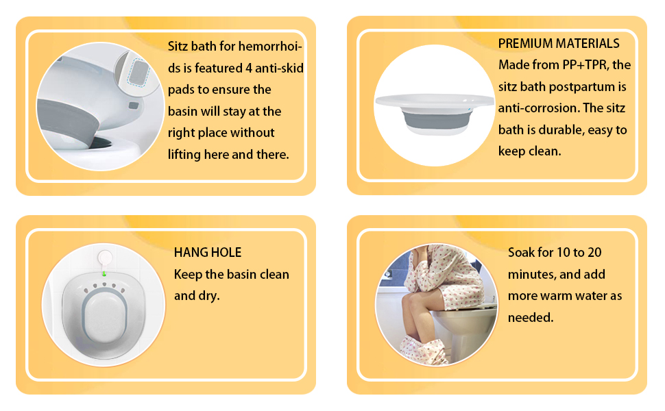 DMSELL Foldable Sitz Bath for Toilet, Portable Seat Sitz Bath Basin for