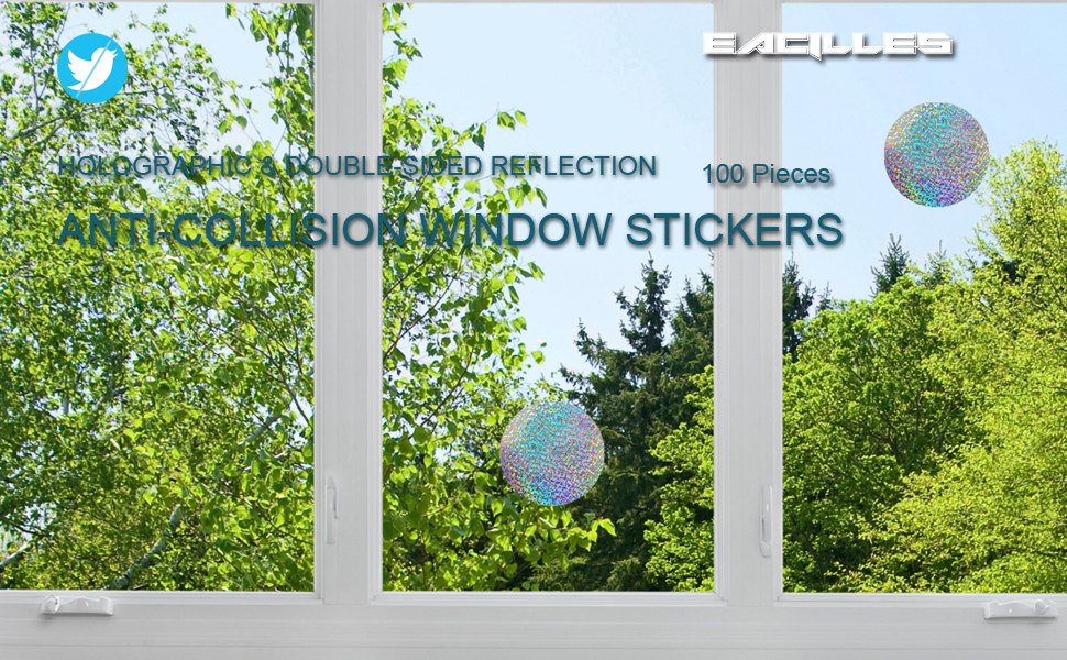 100 Pieces Anti Collision Window Stickers for Birds, Bird