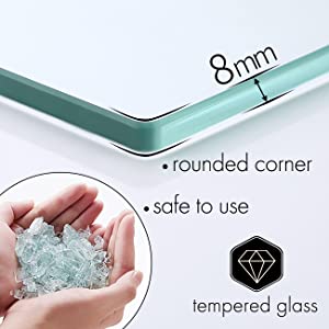 KES Estanteria Baño Aluminio Balda Cristal con Toallero 8MM ...