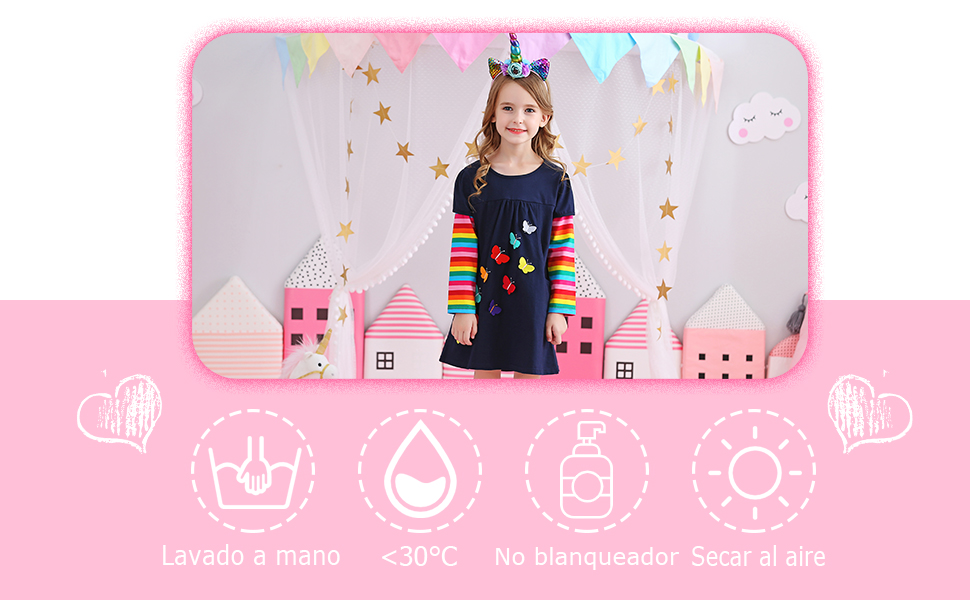 Vestido vikita para niñas vestido 2020 falda de algodón puro manga larga para niños