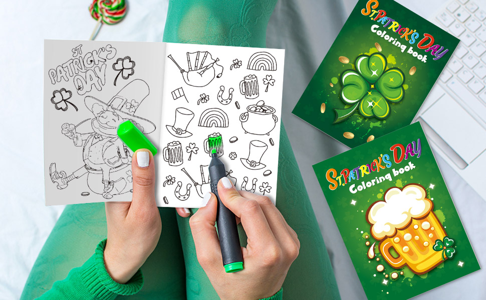 St.patrick's Day Coloring Books Kids Indoor Activities at Home Party Favors Supplies