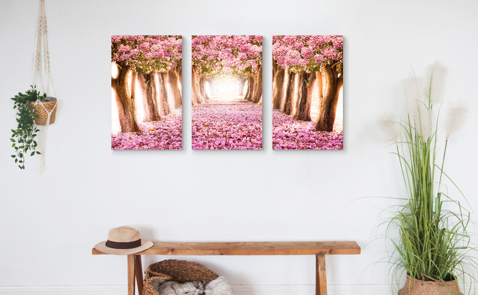 Landscape Canvas Forest Wall Art Tree Path Pictures with