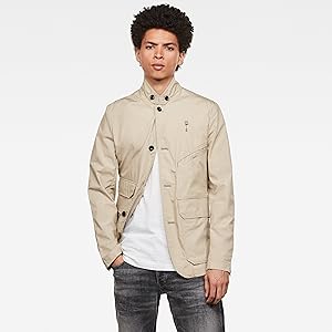 Amazon | [ジースターロゥ] ブレザー テーラード ジャケット メンズ Utility 4 Button Blazer | コート・ジャケット  通販