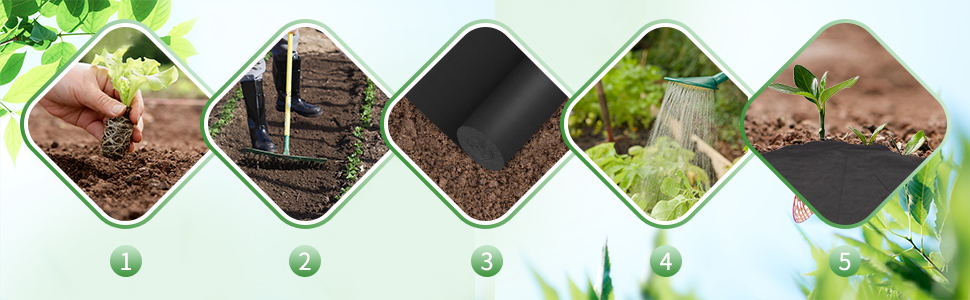 WOLTU Barriere Di Tessuto Per Erbacce. Telo Anti Erbacce Per Orto. Giardino. Aiuole 1x10m 13 123