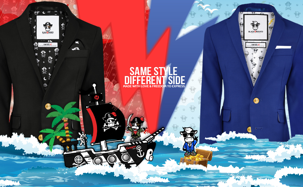 Black n Bianco Boys Blazer Fire Vs Ice