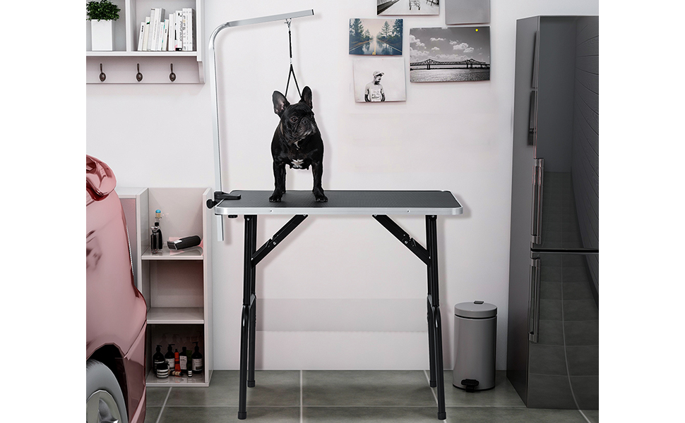 BTM Adjustable Portable Mobile Folding Pet Dog Cat Grooming Table with