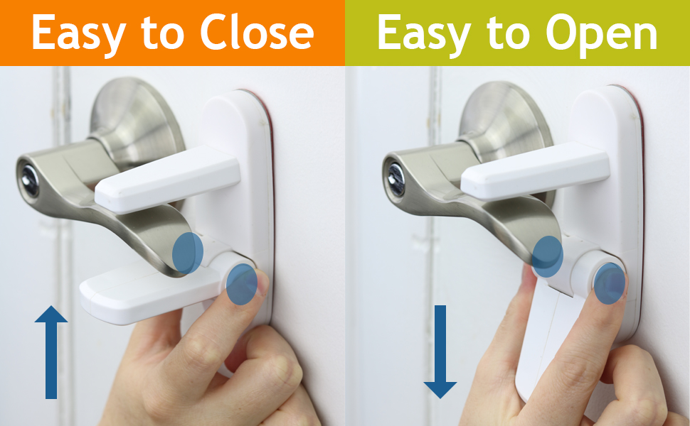 Jolik Improved Childproof Door Lever Lock(2 Pack)& Handles 3M Adhesive