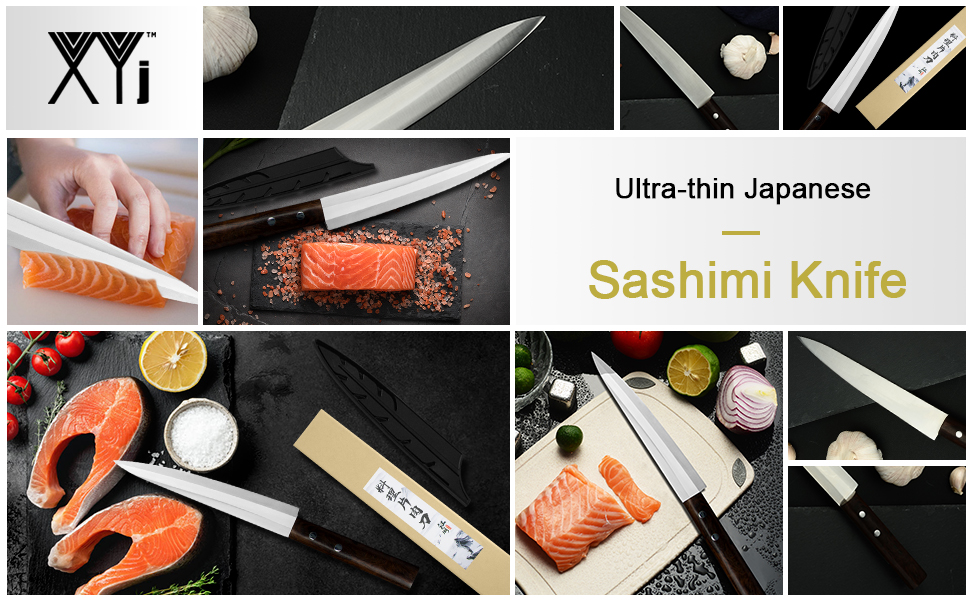 XYJ Japanese Sashimi Sushi Knife 8 inch Yanagiba Knife Chef's Fillet
